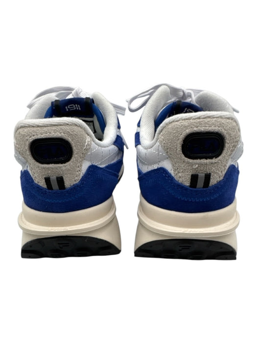 Fila Shoe Size 11 White & Blue Leather & Suede Perforated Color Block Sneakers White & Blue / 11