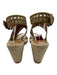 Isabel Marant Shoe Size 40 Brown & Beige Suede & Raffia Grommets Sandal Wedges Brown & Beige / 40