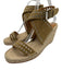 Isabel Marant Shoe Size 40 Brown & Beige Suede & Raffia Grommets Sandal Wedges Brown & Beige / 40