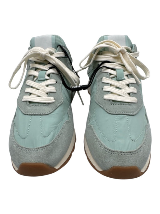 Zara Shoe Size 41 Seafoam Green Suede & Nylon Laces Low Top Trainers Sneakers Seafoam Green / 41