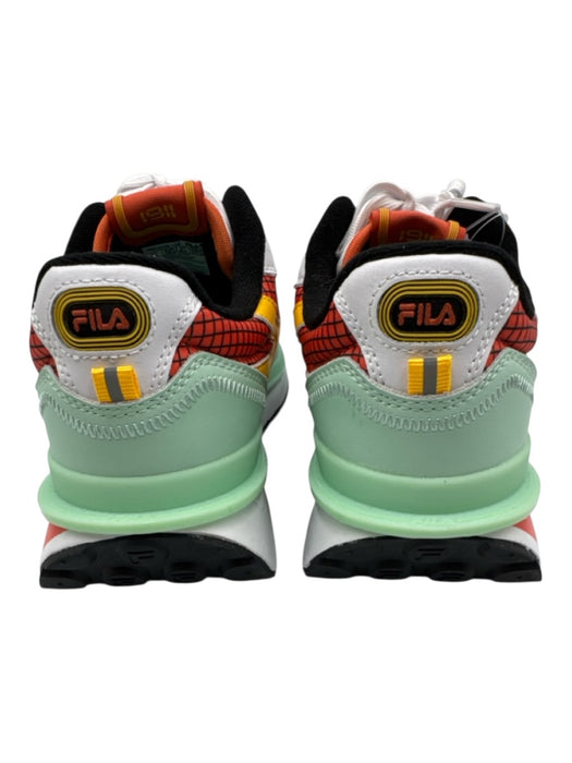 Fila Shoe Size 9.5 Orange, Green, White Nylon & Leather Color Block Sneakers Orange, Green, White / 9.5