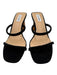 Steve Madden Shoe Size 11 Black & Beige Fabric Two Strap Mule Wood Heel Sandals Black & Beige / 11