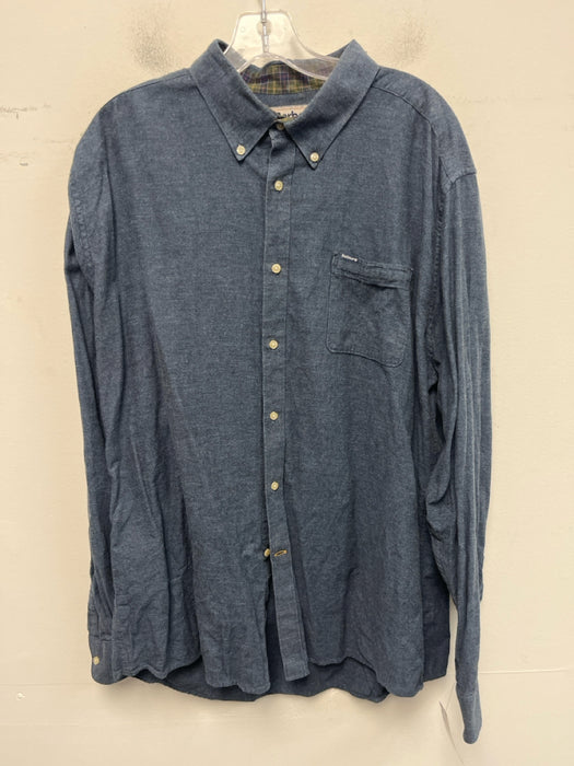 Barbour Size XL Blue Cotton Blend Solid Men's Long Sleeve Shirt