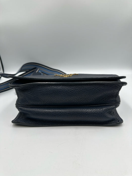 Prada Slate Blue Leather Logo extra strap incl. flap Bag