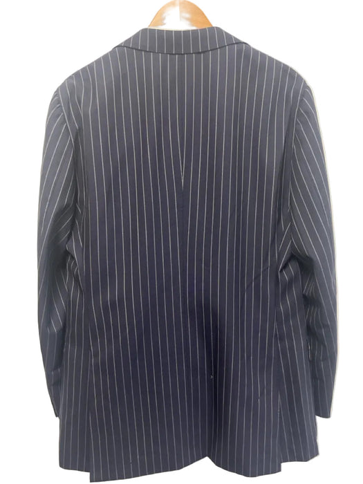 Suitsupply Navy Blue & White Wool Striped 3 Piece Men's Suit