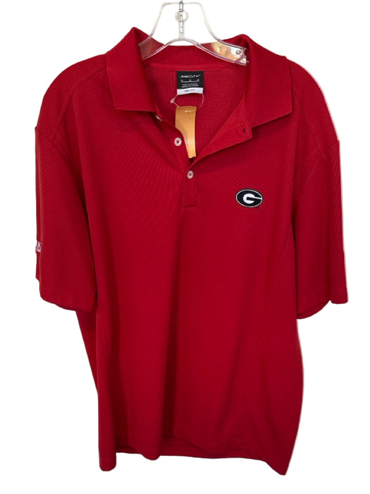 Nike Size M Red & Black Polyester UGA Athletic Men's Polo