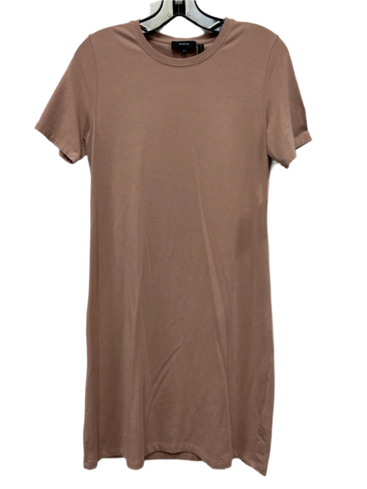 Theory Size M Dust Pink Pima Cotton & Modal Short Sleeve Round Neck Midi Dress