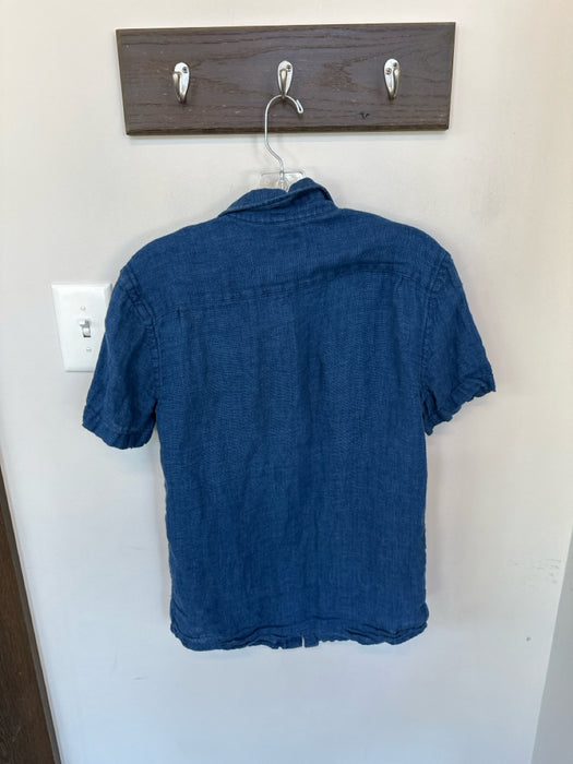 Faherty Size XS Navy Linen Collar Button Down Men's Shirt