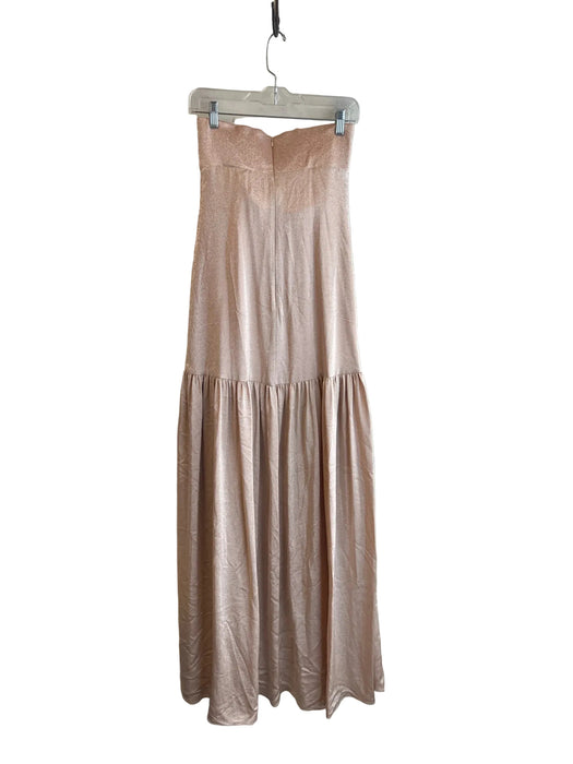 Caroline Constas Size S Rose Gold Silk Blend Sweetheart Neckline Knot Gown