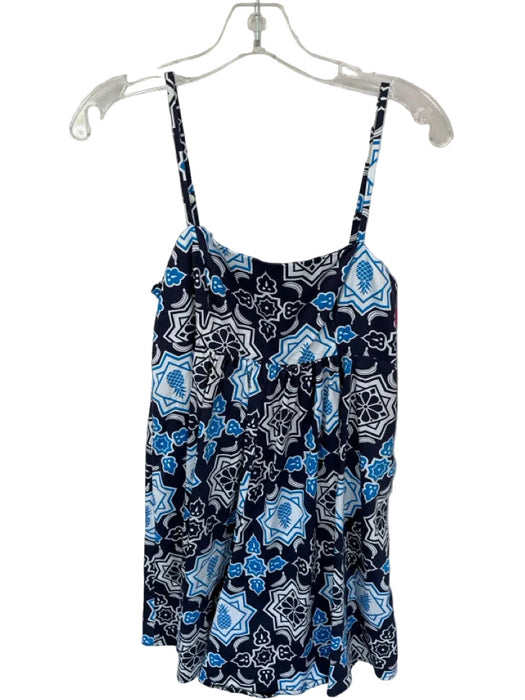 Hutch Size XS Navy & white Cotton Spaghetti Strap Pineapple Side Zip Dress