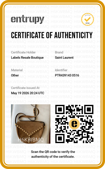 Saint Laurent Tan Brown Suede Gold Studs Flap Satchel Crossbody Strap Bag