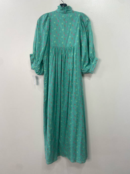 Never a Wallflower Size Medium Mint Green & Multi Cotton Balloon Sleeve Dress