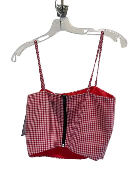 Miscreants Size 6 Red & White No Fabric Tag Gingham Spaghetti Strap Short Set