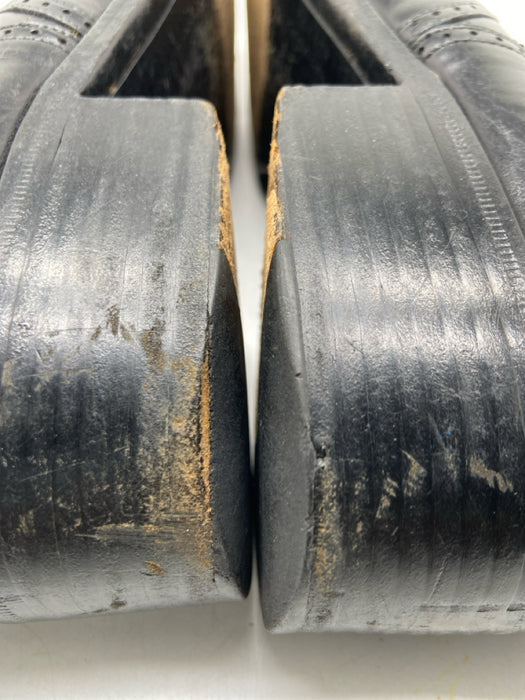 Gucci Shoe Size 44.5 Black Leather Solid Lace Up Brogue Men's Shoes