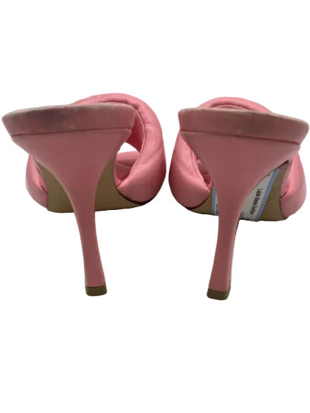 Bottega Veneta Shoe Size 37 Bubblegum Pink Leather Upper Quilted Mule Sandals