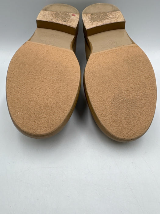 Chanel Shoe Size 37 Light Brown Leather Quilted Turn Lock Almond Toe Loafers