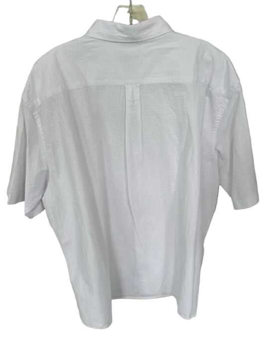 Peter Millar Size XXL White Textured Collar Button up Men's Shirt