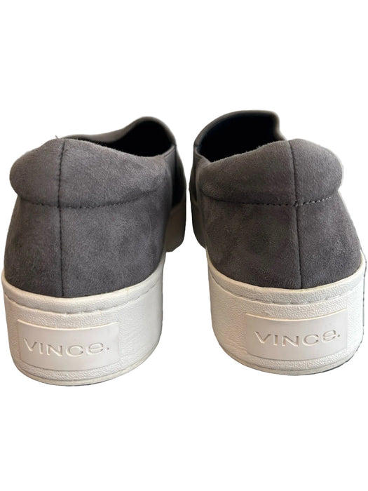 Vince Shoe Size 38 Gray Suede Almond Toe Slip On Flatform Shoes