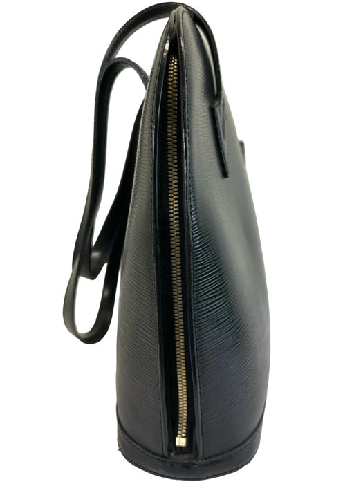 Louis Vuitton Black Leather Epi Zip Close Top Handle Shoulder Bag