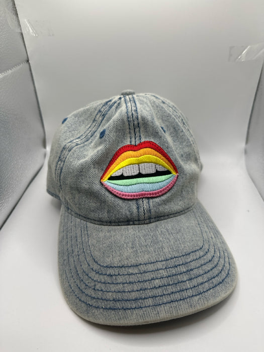 Lauren Moshi Blue & Multi Denim Lips Hat
