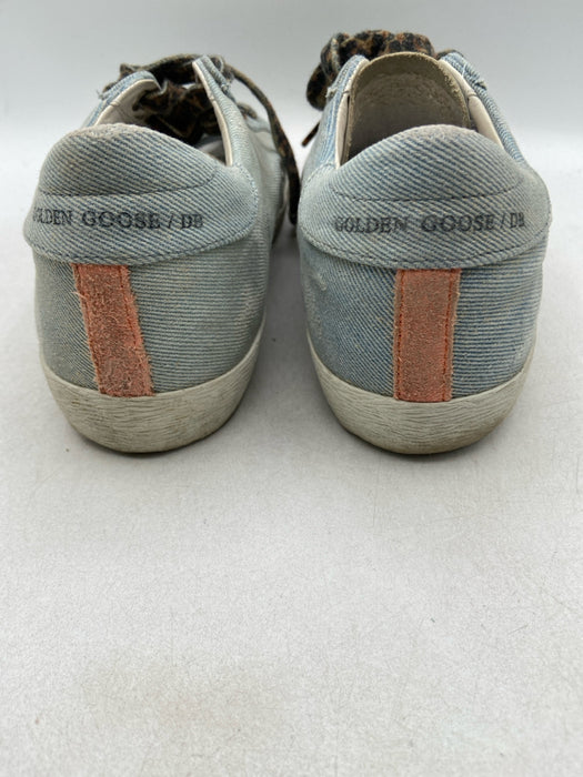 Golden Goose Shoe Size 39 Blue, White, Multi Canvas Metallic Thread Sneakers