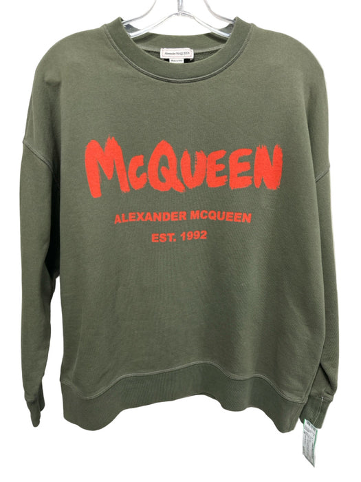 Alexander McQueen Size 38 Khaki Green Cotton Long Sleeve graphic Jogger Pant Set