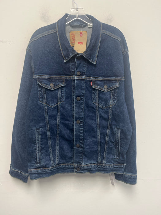 Levis NWT Size XL Dark Wash Cotton Blend Solid Trucker Men's Jacket