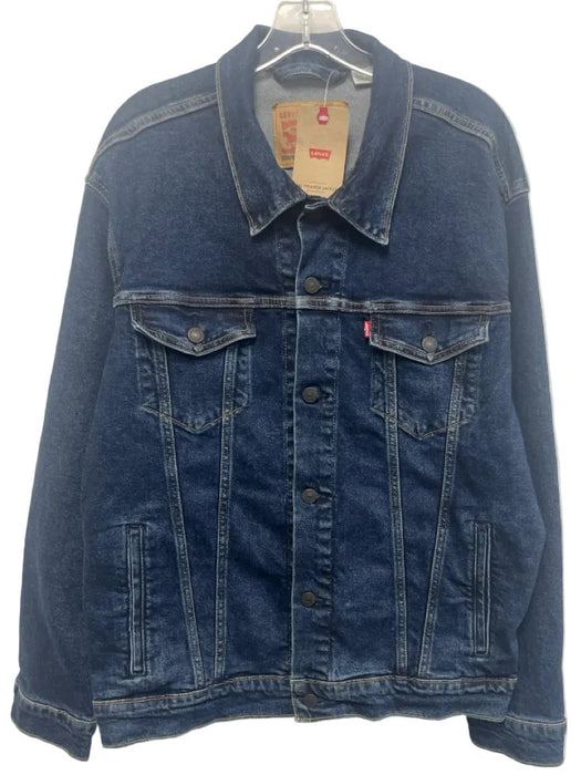 Levis NWT Size XL Dark Wash Cotton Blend Solid Trucker Men's Jacket