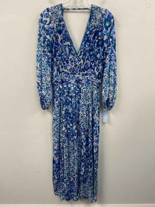 Poupette St. Barth Size Medium Blue, White, Teal Viscose Long Sleeve Maxi Dress