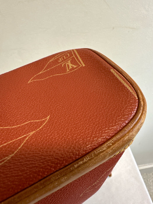 Louis Vuitton Red & Tan Leather Coated Canvas Monogram Shoulder Bag Bag