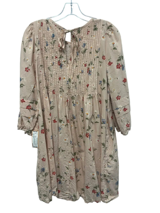 Madewell Size S Light Pink, Green & Multi Cotton & Viscose Floral Print Dress