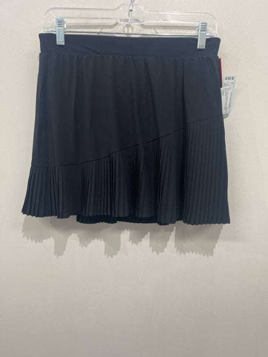 Spanx Size Large Black Polyester Blend Elastic Waist Micropleated Shorts Skirt
