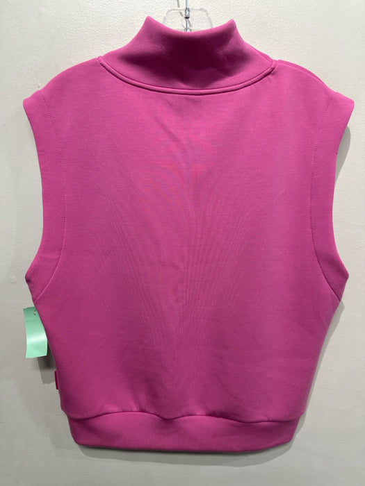 Varley Size S Pink Viscose Quarter Zip Sleeveless Top