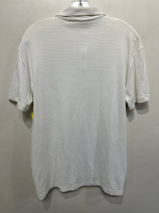 J&ANS Dolce & Gabbana Size XXL Cream White Half Zip Windowpane Polo Short Sleeve