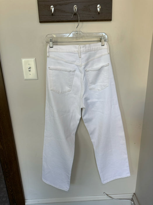 Agolde Size 27 Ivory Organic Cotton High Waist Wide Leg Jeans