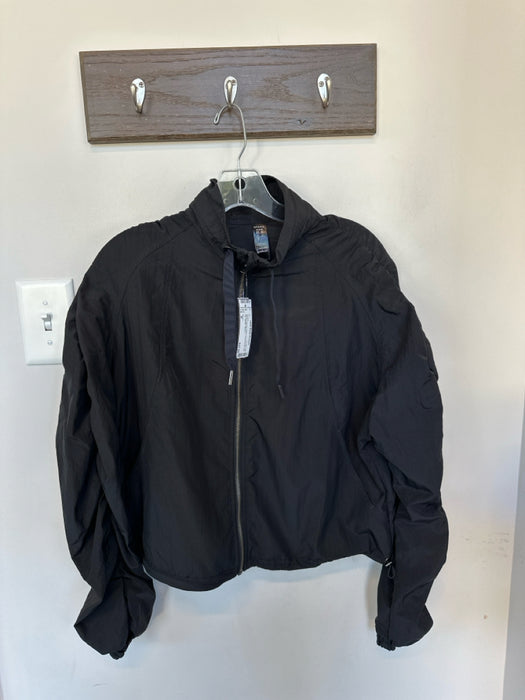 Spanx Size M Black Polyester Blend Funnel Neck Full ZIp Athletic Jacket