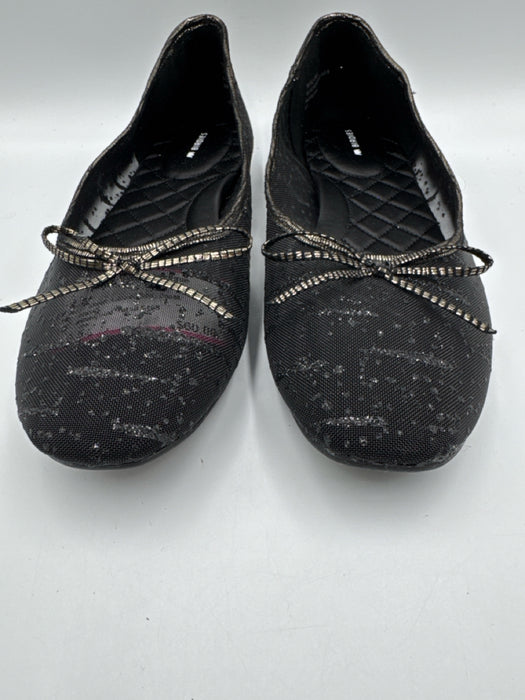 Birdies Shoe Size 9.5 Black Mesh Glitter Bow Ballet Flats