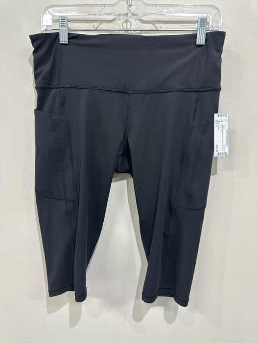 Athleta Size L Black Polyester Blend Side Pocket bike Shorts
