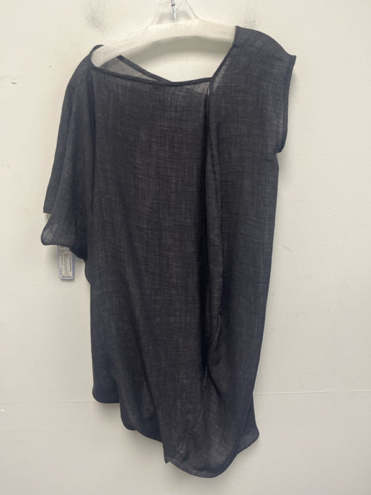 Zero + Maria Cornejo Size 6 Dark Gray Polyester Asymmetrical One Sleeve Dress