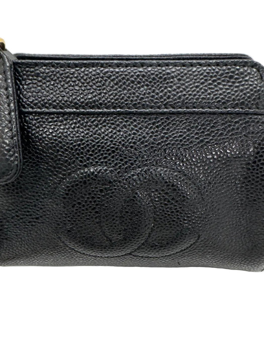 Chanel Black Leather Caviar Gold Chain Crossbody Dustbag Inc. Bag