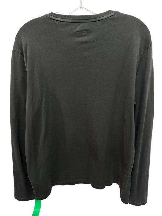Armani Jeans Size XL Green & Black Cotton Blend logo T shirt Long Sleeve Shirt