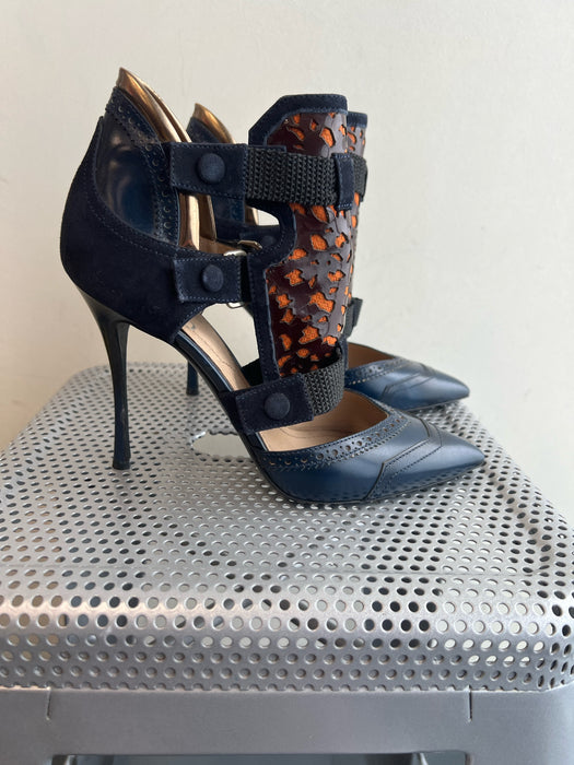 Nicholas Kirkwood x Peter Pilotto Shoe Size 37.5 Leather Pointed Toe Heels