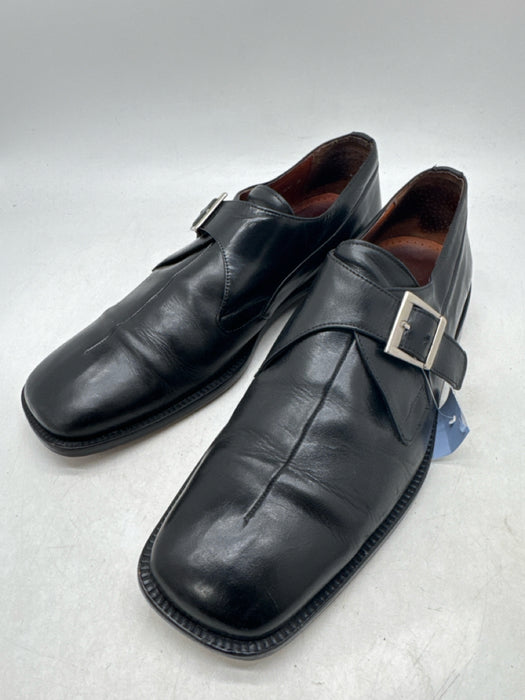 Sandro Shoe Size 9 Black Leather Solid Single Monkstrap Dress Men's Shoes