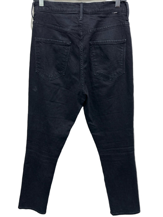 Mother Size 29 Black Wash Cotton Button & Zip High Rise Cut Away Flare Jeans