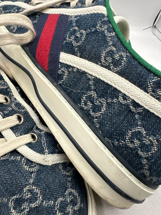 Gucci Shoe Size 10 Blue Canvas Guccissima Sneaker Men's Shoes