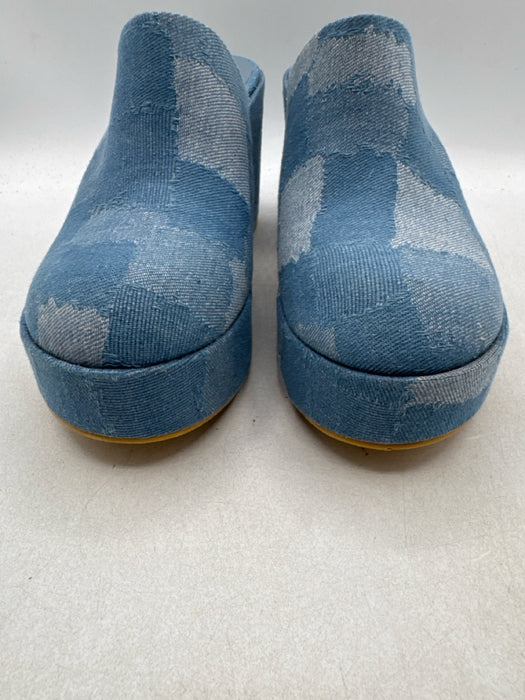 Beach by Matisse Shoe Size 6 Blue Multi Textile Abstract Print Round Toe Mules