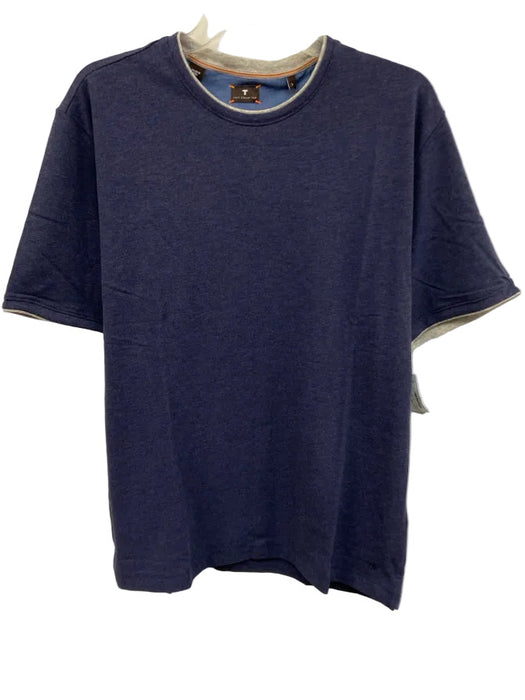Left Coast Tee NWT Size L Blue Cotton Solid T shirt Crew Men's Short Sleeve