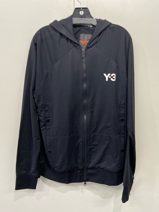 Y3 Size XL Black Synthetic Solid Hoodie Men's Jacket