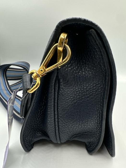 Prada Slate Blue Leather Logo extra strap incl. flap Bag