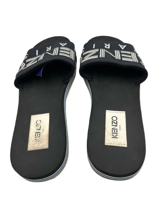 Kenzo Shoe Size 45 Black & White Rubber logo Slide Men's Shoes
